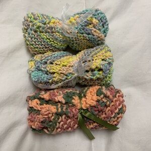 Hand knit cotton dishcloths